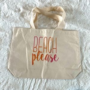 ‘Beach Please’ canvas tote bag